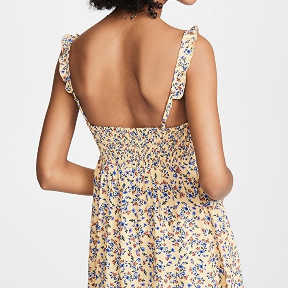 Beach riot floral Olivia dress yellow